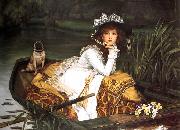 James Tissot Young Lady in a Boat. oil painting on canvas